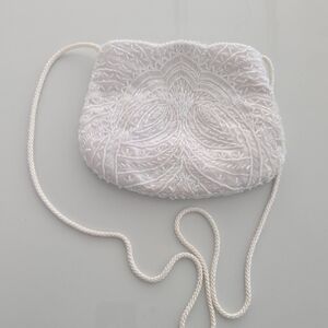 Carla Marchi White Beaded Evening Bag